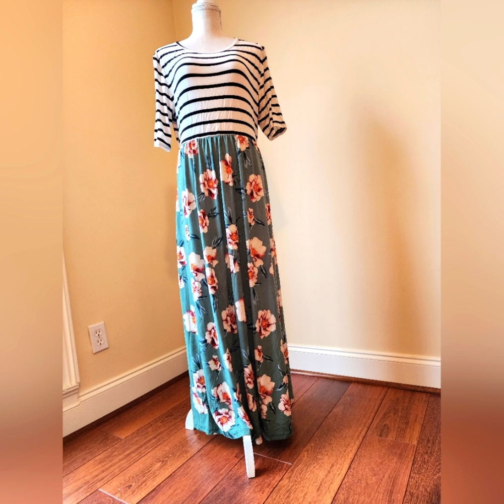Tickled Teal maxi dress